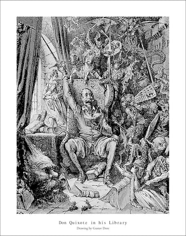 D128 - Dore, Don Quixote in his Library, 22 x 28