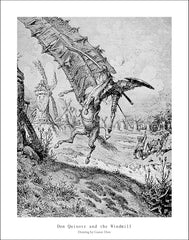 D129 - Dore, Don Quixote and Windmill, 22 x 28