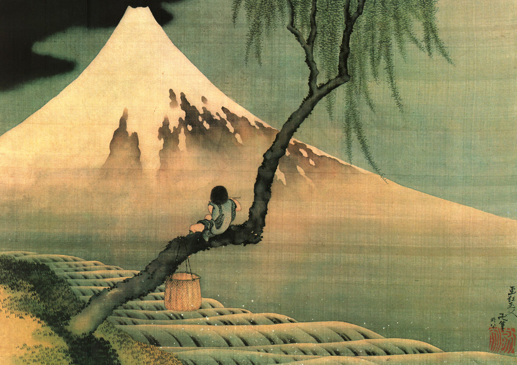 NY361 - Hokusai - Boy on the Tree, 16 x 20